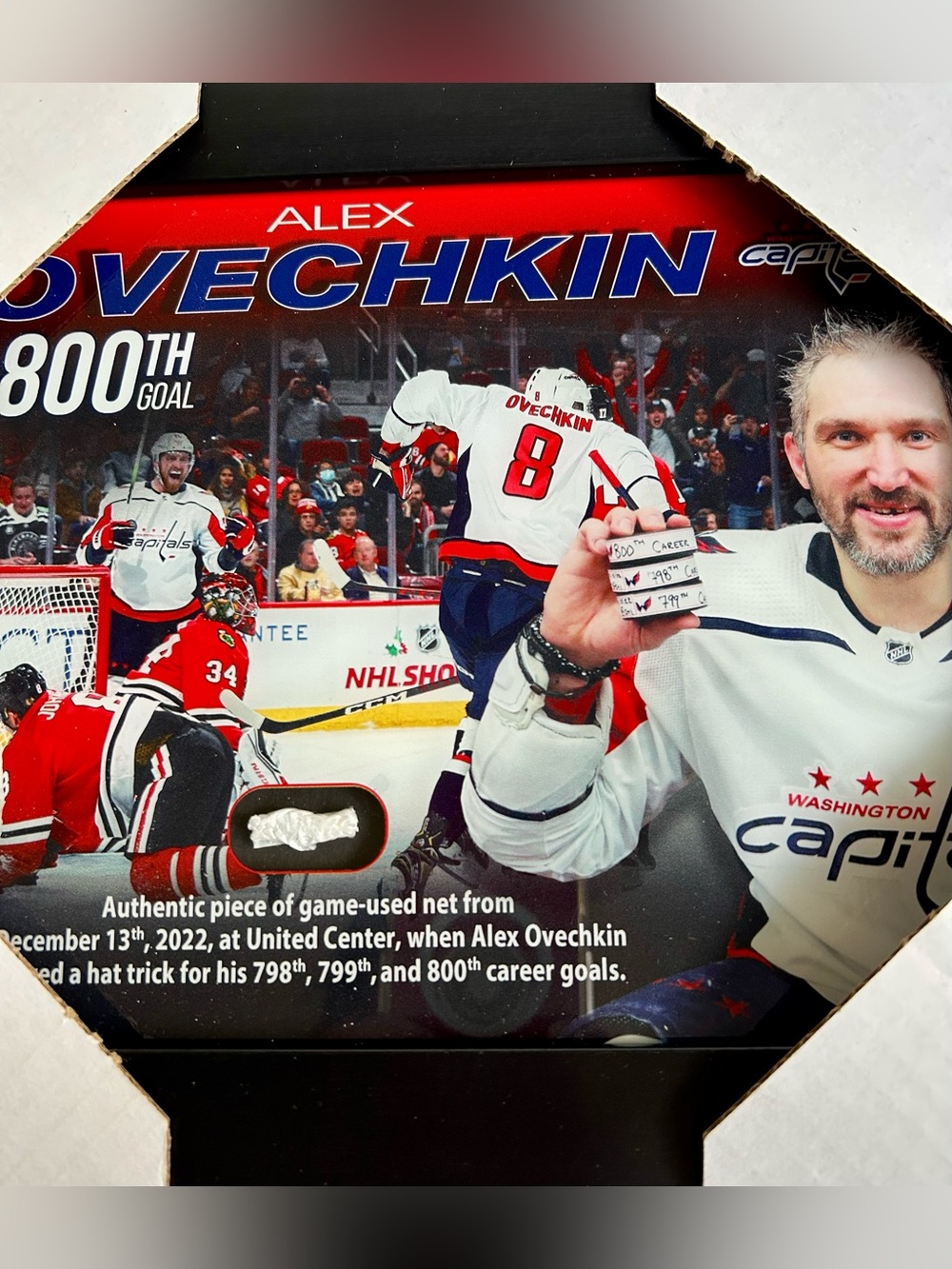 Authentic Alex Ovechkin 800th goal with net memento framed picture - Picture 2 of 6